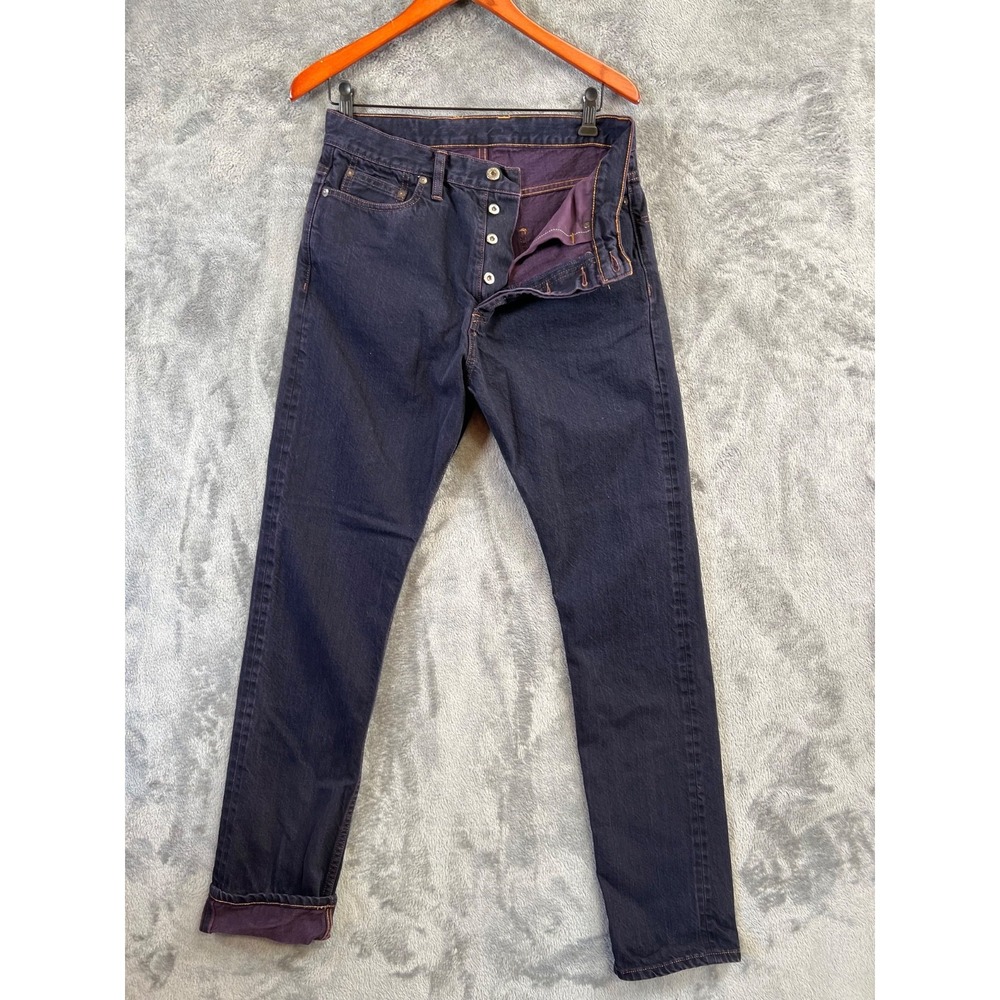 3Sixteen Selvedge Jeans Mens 31x32 Purple Indigo Slim Tapered Button Fly
